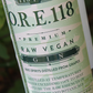 Close up of O.R.E. 118 Premium Raw Vegan Gin label